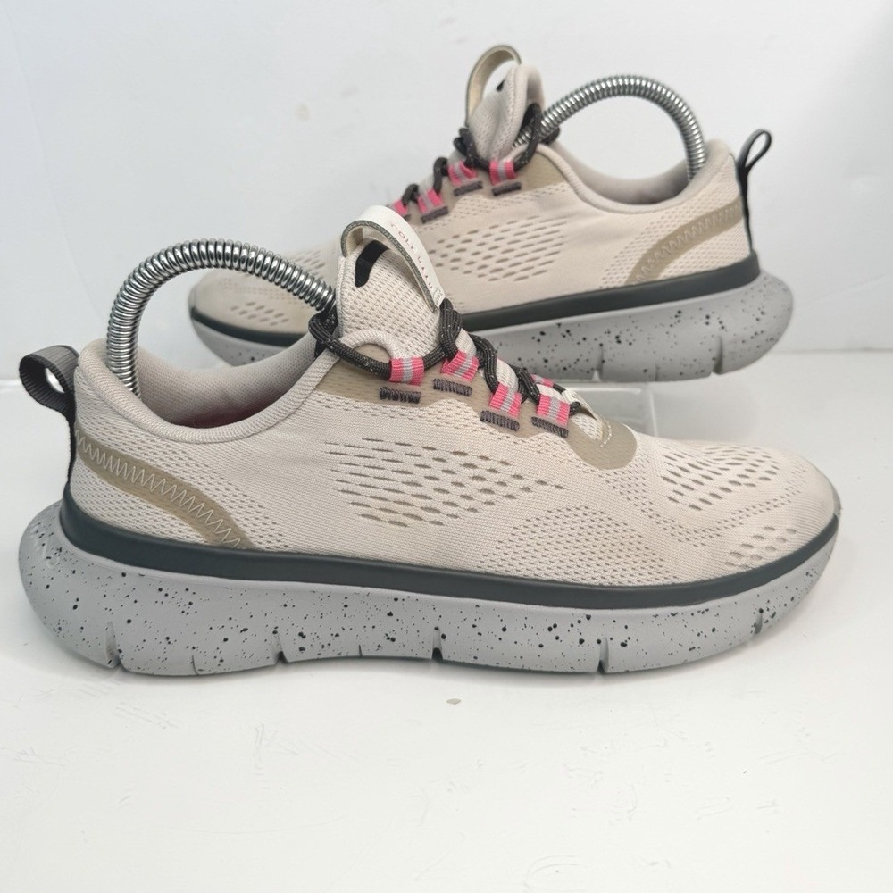 Cole Haan Zerogrand Women 8B Beige Knit Lace Up Sneakers Comfort Casual